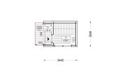 Sauna de madeira SERENE 1 com alpendre (madera queimada + pinho natural) – 3,3×2,5 m, 6,25 m² specification 1
