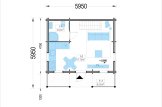 Casa de madeira pré-fabricada LIVINGTON S (Isolamento térmico, 44+44 mm), 50 m² specification 1