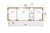 Casa pré-fabricada para habitação BELLA I PV (Isolamento térmico PLUS, 44 mm + revestimento), 46 m² specification 1