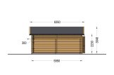 Garagem de madeira pré-fabricada para 1 carro MULTI (44 mm) 4x6 m com telheiro 3x6 m specification 3