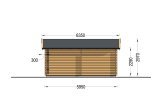 Garagem de madeira pré-fabricada para 2 carros ALTERNATIVE (44 mm), 6x6 m, 36 m² specification 4