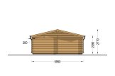 Garagem de madeira pré-fabricada para 2 carros CLASSIC DUO (44 mm), 6x6 m, 36 m² specification 4