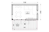 Abrigo de jardim em madeira PREMIUM (34 mm + revestimento), 5x3 m, 13 m² specification 1