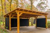 Telheiro para 2 carros em madeira LUNA DUO F, 6x6 m, com parede lateral customer 3