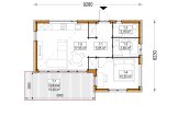 Casa pré-fabricada para habitação LUCIA 1 PV (Isolamento térmico PLUS, 44 mm + revestimento), 40 m² specification 1