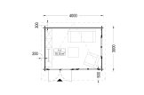Abrigo de jardim em madeira LILLE F com telhado plano (44 mm), 4x3 m, 12 m² specification 1
