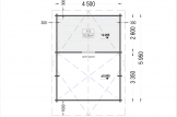 Casa de madeira pré-fabricada SCOOT (Isolamento térmico, 44+44 mm), 27 m² com mezanino de 9 m² specification 2