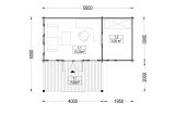 Casa de madeira para jardim ISLA (34 mm), 6x5 m, 18 m² com terraço de 7 m² specification 1