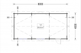 Garagem de madeira para caravana (44 mm), 4x8 m, 32 m² specification 1