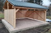 Telheiro para 2 carros em madeira LUNA DUO, 6x6 m, com parede lateral customer 1