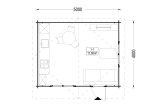 Abrigo de jardim em madeira DREUX (34 mm), 5x4 m, 18 m² specification 1