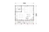Casa de madeira pré-fabricada LIVINGTON S (44 mm), 50 m² specification 1