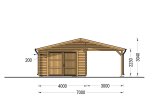 Garagem de madeira pré-fabricada para 1 carro MULTI (44 mm) 4x6 m com telheiro 3x6 m specification 2