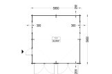 Garagem de madeira pré-fabricada para 2 carros ALTERNATIVE (44 mm), 6x6 m, 36 m² specification 1