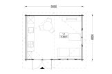 Abrigo de jardim em madeira WISSOUS (34 mm), 5x4 m, 20 m² specification 1