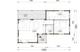 Casa de madeira pré-fabricada ADELE S (Isolamento térmico, 44+44 mm), 60 m² specification 1