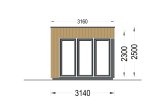 Escritório de jardim PREMIUM (34 mm + revestimento), 3x2 m, 6 m² specification 2