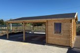 Telheiro para 2 carros em madeira 5.5x6 m com abrigo (44 mm), 2x6 m customer 3