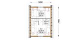 Casa de madeira pré-fabricada KARINA (Isolamento térmico, 34 mm + revestimento), 46 m² specification 2