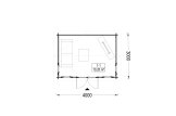 Abrigo de jardim em madeira POOLHOUSE (34 mm), 4x3 m, 11 m² specification 1