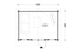 Abrigo de jardim em madeira OLYMP (34 mm), 4x3 m, 12 m² specification 1