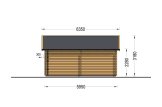 Garagem de madeira pré-fabricada para 1 carro TWIN (44 mm), 4x6 m, 24 m² specification 3
