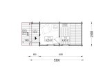 Sauna de madeira VIGOR 3 com vestiário e alpendre (tronco maciço) – 5,3×2,5 m, 10,95 m² specification 1