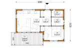 Casa pré-fabricada para habitação LUCIA 1 PV (Isolamento térmico PLUS, 44 mm + revestimento), 57 m² specification 1