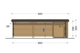 Telheiro para 1 carro em madeira MODERN, 8x4 m, com abrigo specification 3