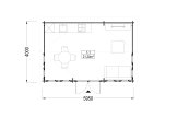 Abrigo de jardim em madeira DEVON (44 mm), 6x4 m, 24 m² specification 1