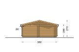 Garagem de madeira pré-fabricada para 2 carros CLASSIC DUO (44 mm), 6x9 m, 54 m² specification 4