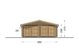 Garagem de madeira pré-fabricada para 2 carros CLASSIC DUO (44 mm), 6x8 m, 48 m² specification 2