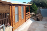 Casa de madeira para jardim ISLA (Isolamento térmico, 44+44 mm), 6x5 m, 18 m² com terraço de 7 m² customer 2
