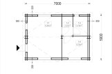 Casa de madeira pré-fabricada ARGO M-N S (44+44 mm), 5x9 m, 35 m² specification 1