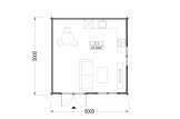 Abrigo de jardim em madeira LILLE (44 mm), 5x5 m, 25 m² specification 1