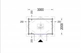 Abrigo de jardim em madeira MINI (28 mm), 3x2 m, 6 m² specification 1