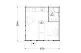 Casa de madeira pré-fabricada NINA (34 mm), 5x5 m, 25 m² specification 1