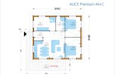 Casa de madeira pré-fabricada ALICE S (44 mm + revestimento), 63 m² specification 1