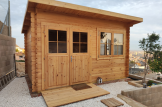 Abrigo de jardim em madeira LILLE F com telhado plano (34 mm), 4x3 m, 12 m² customer 3