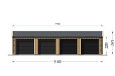 Garagem de madeira pré-fabricada para 4 carros SILVIA S (34 mm + revestimento), 12x6 m, 72 m² specification 2