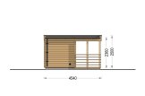 Sauna de madeira FREJA com terraço coberto (tronco maciço) – 4,5×2,5 m, 9,15 m² specification 4