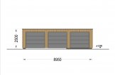 Garagem de madeira pré-fabricada para 3 carros SILVIA TRIO F (34 mm + revestimento), 9x6 m, 54 m² specification 2