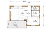 Casa de madeira para habitação LUCIA 1 RV (Isolamento térmico PLUS, 44 mm + revestimento), 57 m² specification 1