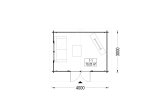 Abrigo de jardim em madeira RENNES (34 mm), 4x3 m, 12 m² specification 1