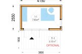 Abrigo de jardim em madeira PREMIUM S (Isolamento térmico PLUS, 34 mm + revestimento), 4.1x2.4 m, 10 m² specification 1