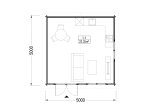 Casa de madeira para jardim WISSOUS (34 mm), 5x5 m, 25 m² specification 1