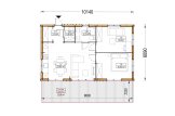 Casa de madeira pré-fabricada SELENE (Isolamento térmico, 44 mm + revestimento), 54 m² specification 1
