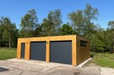Garagem de madeira pré-fabricada para 2 carros SILVIA DUO F (34 mm + revestimento), 6x6 m, 36 m² customer 2