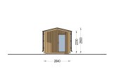 Sauna de madeira SERENE 1 com alpendre (madera queimada + pinho natural) – 3,3×2,5 m, 6,25 m² specification 3