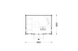 Abrigo de jardim em madeira CLOCKHOUSE (34 mm), 4x3 m, 12 m² specification 1